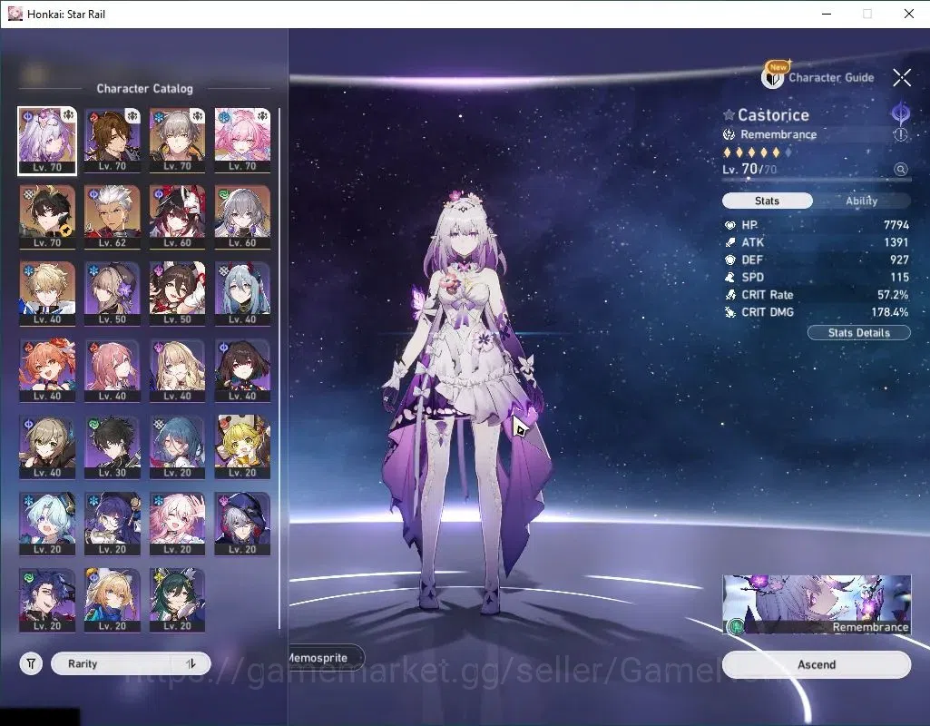 Honkai Star Rail Accounts Asia|TL 51|2 Golden Companion|5 Limited|Castorice+ image 4