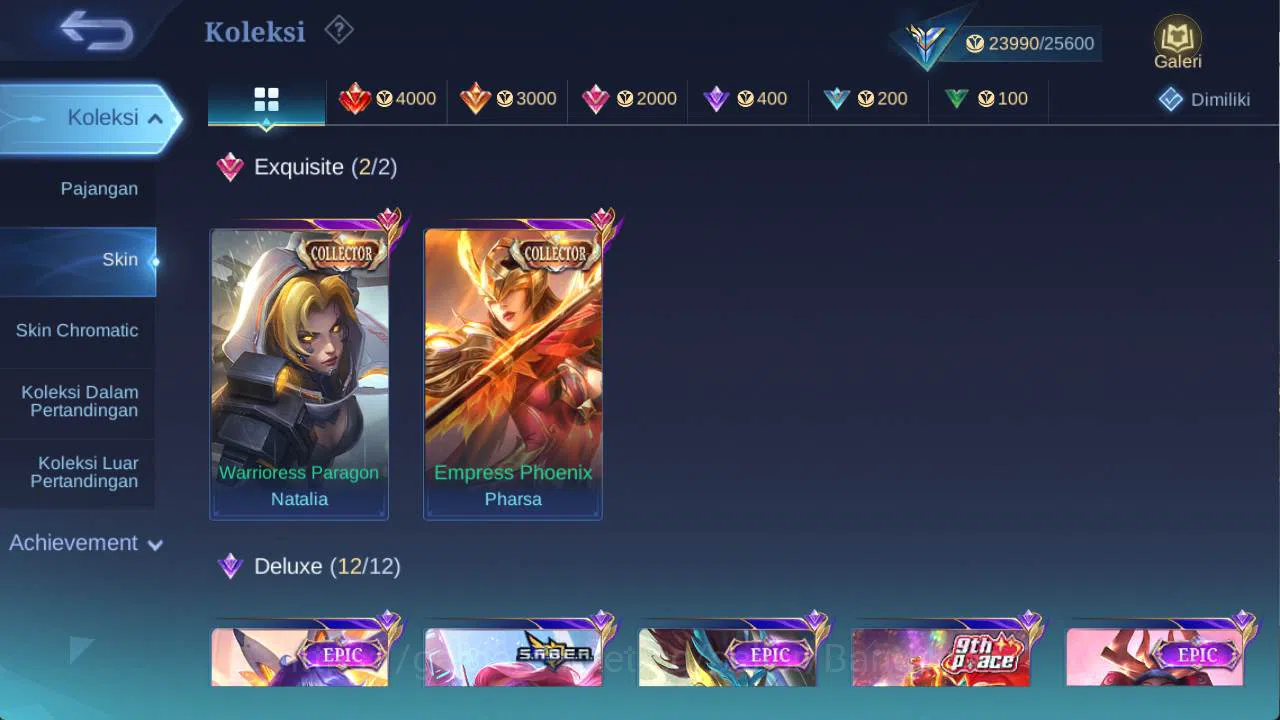 Mobile Legends: Bang Bang Accounts hero 85 skin 104 cc pharsa, saber rafaela, epic ir image 3