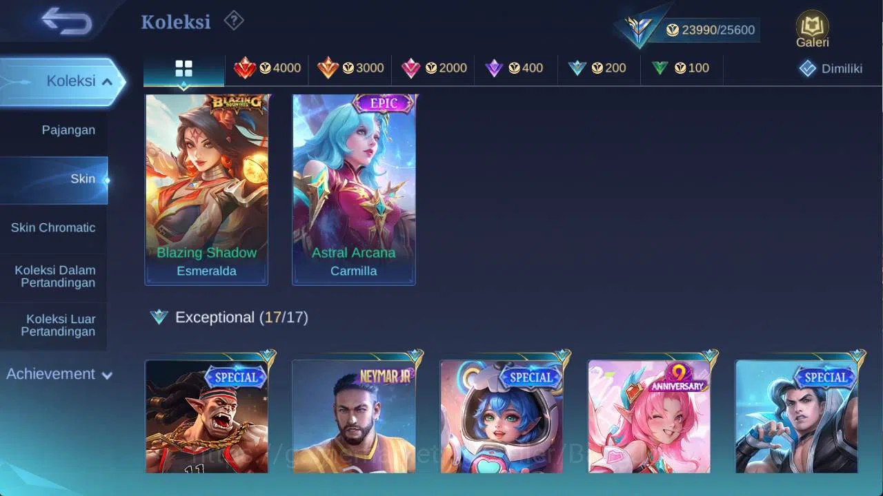 Mobile Legends: Bang Bang Accounts hero 85 skin 104 cc pharsa, saber rafaela, epic ir image 5