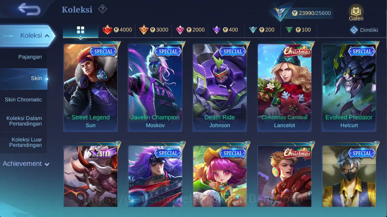 Mobile Legends: Bang Bang Accounts hero 85 skin 104 cc pharsa, saber rafaela, epic ir image 6