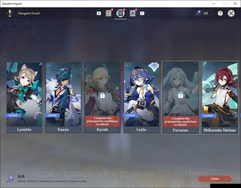 Genshin Impact Accounts Asia|AR 56|7 Limited + 2(*5 Weapon)|Arlecc C1+Sign image 17