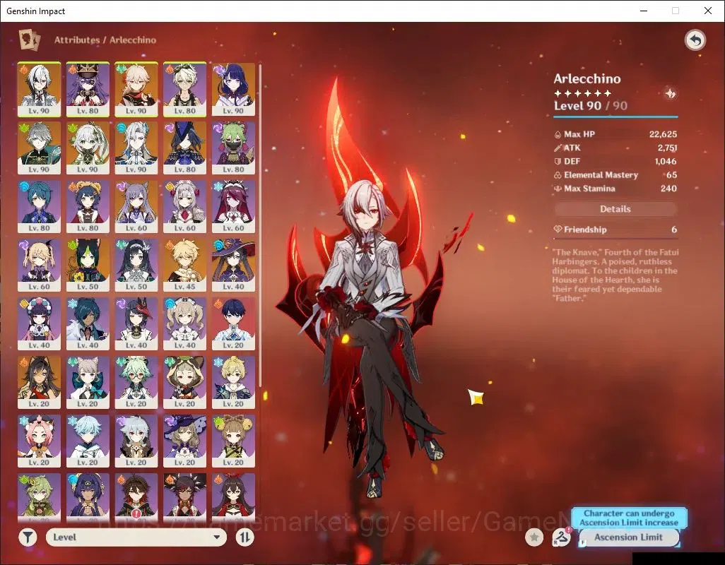 Genshin Impact Accounts Asia|AR 56|7 Limited + 2(*5 Weapon)|Arlecc C1+Sign image 5