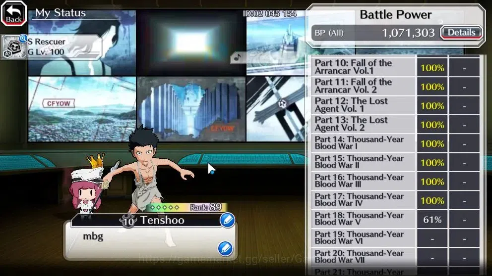Bleach: Brave Souls Accounts High-End [ASIA]BP1M|2 MT[TYBW26 Yachiru,TYBW24 BazB],Lv200[TYBW26 5