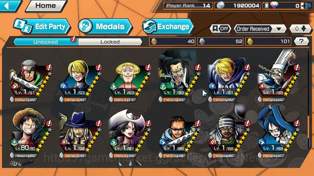One Piece Bounty Rush Accounts Starter Global|3 EX|4Emperor Teach,BP Kuzan,5Elder Saturn|Rank 14|LogBandai|CheckSS(OPBR1951) 7