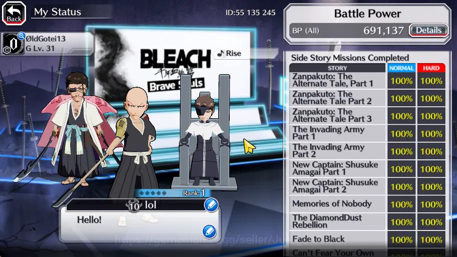 Bleach: Brave Souls Accounts [GBL]50K Orb|TYBW26(Aizen,Ikkaku,Shunsui),Rukia 10 image 4