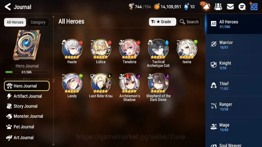Epic Seven Accounts Starter Global Unverif|Fresh Starter|3 ML(L.R.Krau,A.D.Shadow,S.D.Diene)+6*5 RGB|PoH+Bless ON|Check 1