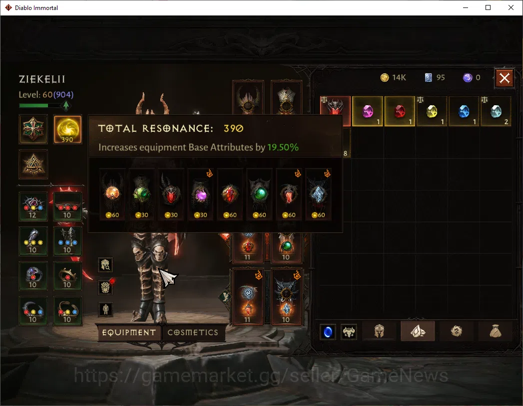 Diablo Immortal Accounts SEA - Enigma|CS ON|Lv60(904)|Necromancer |CR 41k|R image 10