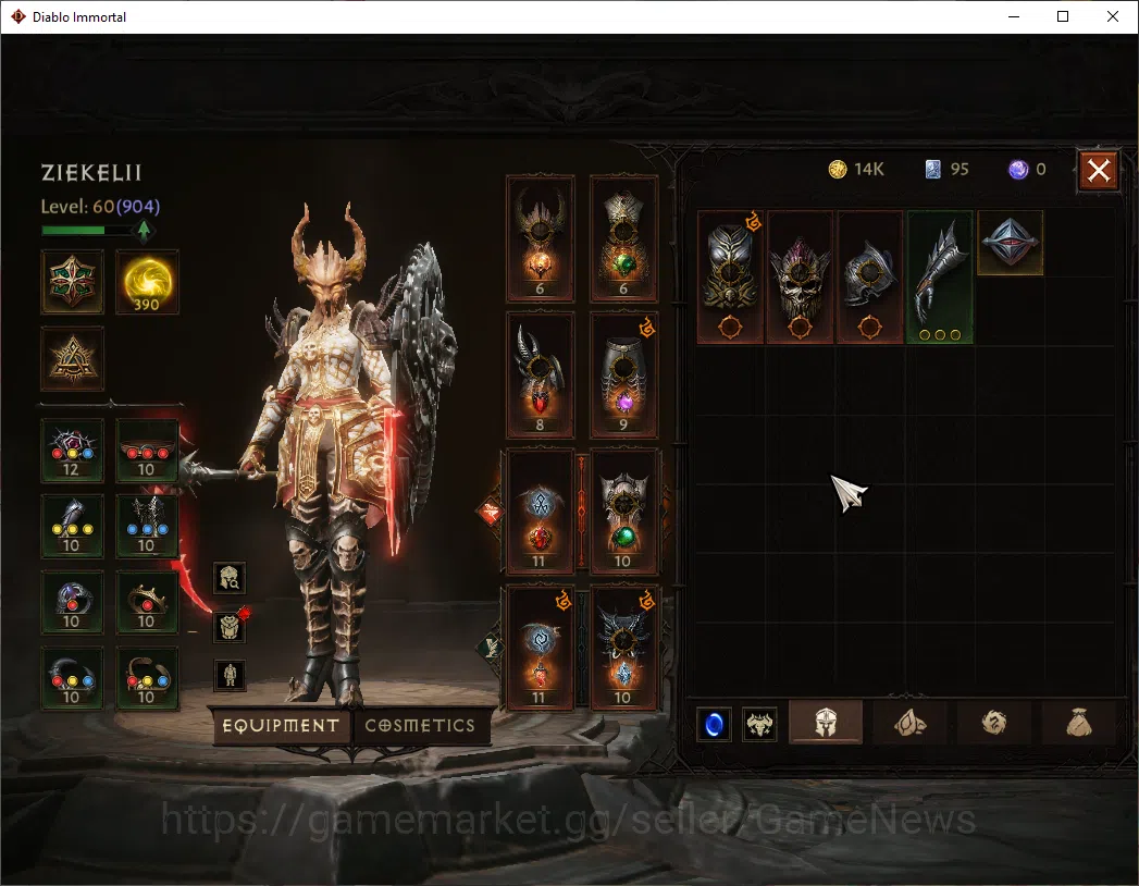 Diablo Immortal Accounts SEA - Enigma|CS ON|Lv60(904)|Necromancer |CR 41k|R image 11