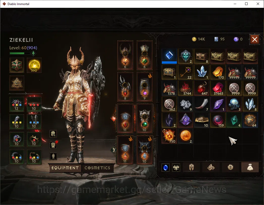 Diablo Immortal Accounts SEA - Enigma|CS ON|Lv60(904)|Necromancer |CR 41k|R image 8