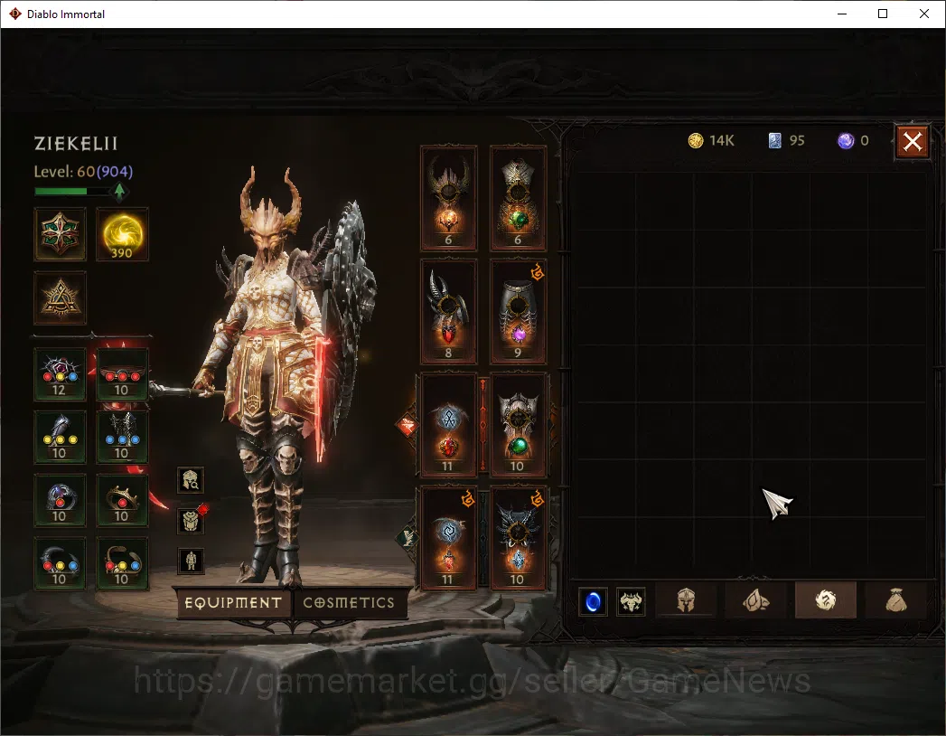 Diablo Immortal Accounts SEA - Enigma|CS ON|Lv60(904)|Necromancer |CR 41k|R image 9