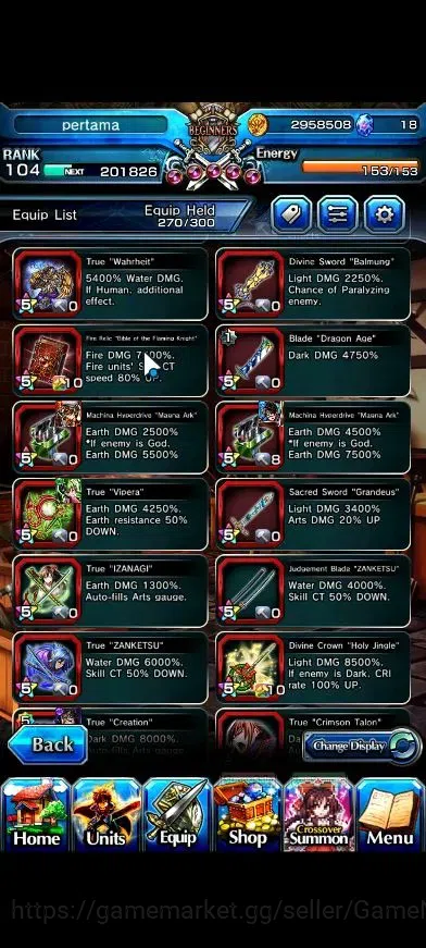 Grand Summoners Accounts Global|1 Sp Art|Rank 104|21 Ascend+7 TW|(Chloe,DL image 13