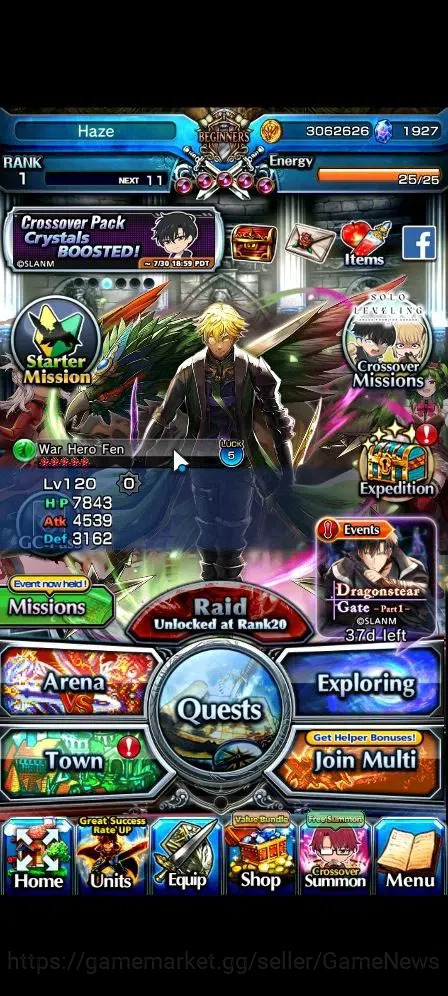 Grand Summoners Accounts Global|Rank 1|1927 cc Ready Gacha|6 Ascend| Summer image 1