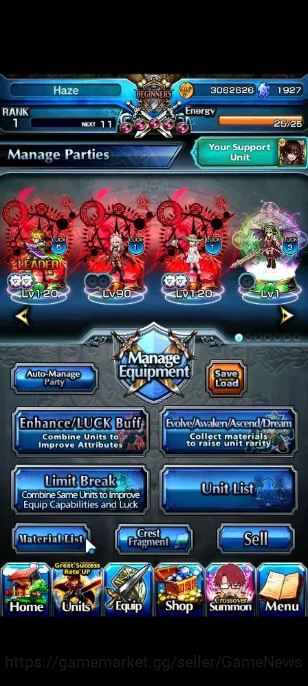 Grand Summoners Accounts Global|Rank 1|1927 cc Ready Gacha|6 Ascend| Summer image 3