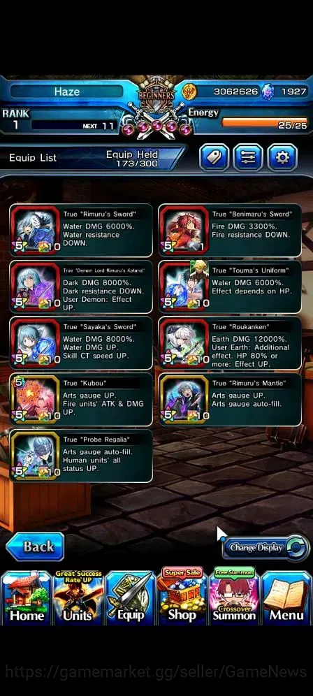 Grand Summoners Accounts Global|Rank 1|1927 cc Ready Gacha|6 Ascend| Summer image 5