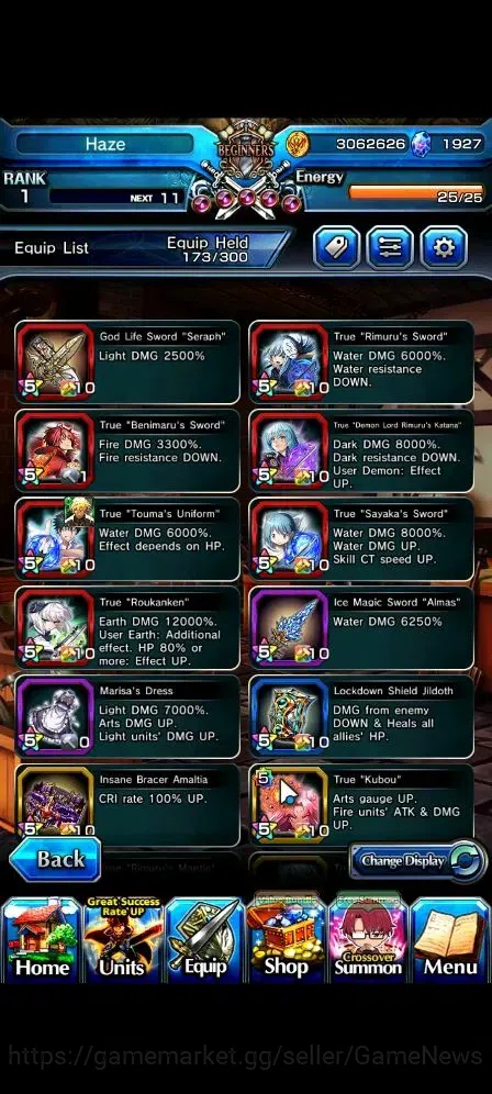 Grand Summoners Accounts Global|Rank 1|1927 cc Ready Gacha|6 Ascend| Summer image 6