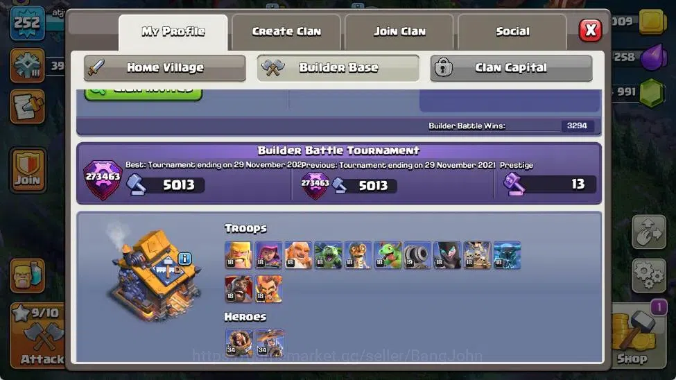 Clash of Clans Accounts Global | TH 16-BH 10 | LVL 252|HH 10|AQ 95 ,MP 72 image 18