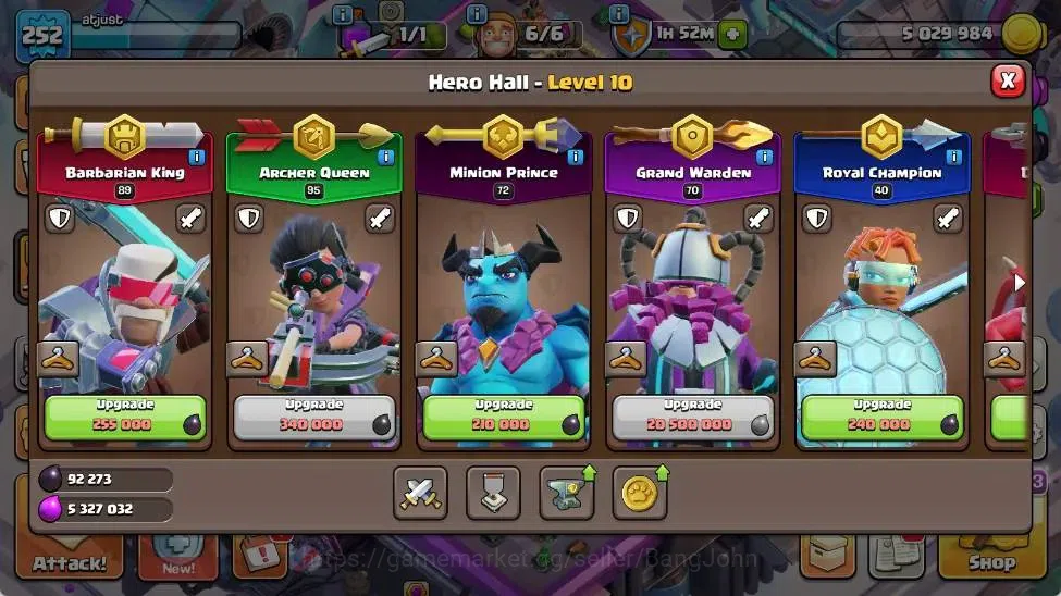 Clash of Clans Accounts Global | TH 16-BH 10 | LVL 252|HH 10|AQ 95 ,MP 72 image 7