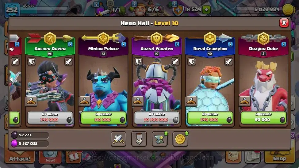 Clash of Clans Accounts Global | TH 16-BH 10 | LVL 252|HH 10|AQ 95 ,MP 72 image 8