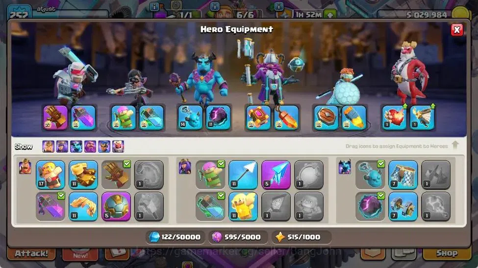 Clash of Clans Accounts Global | TH 16-BH 10 | LVL 252|HH 10|AQ 95 ,MP 72 image 9