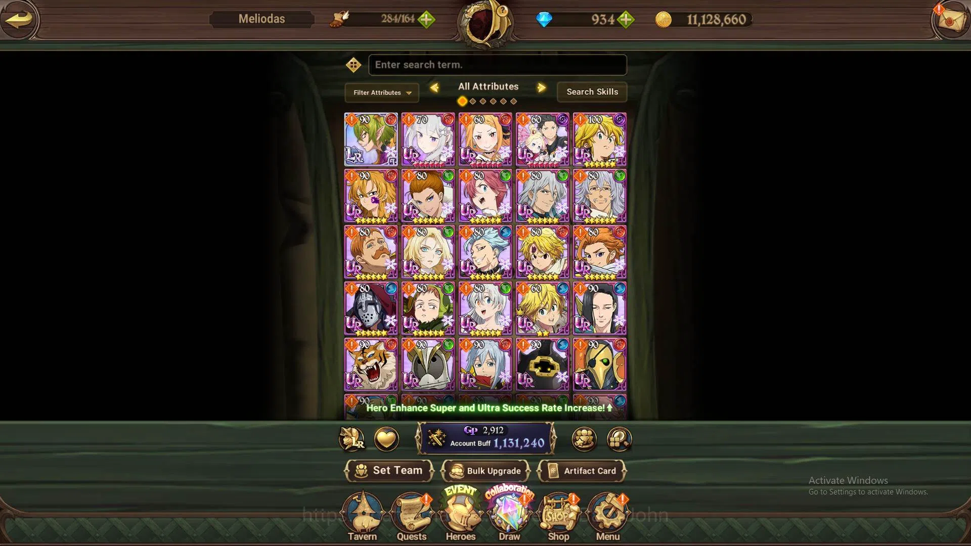The Seven Deadly Sins: Grand Cross Accounts GLOBAL | 1,1 M CC | Collab Re-Zero UR (Emilia Pris image 4