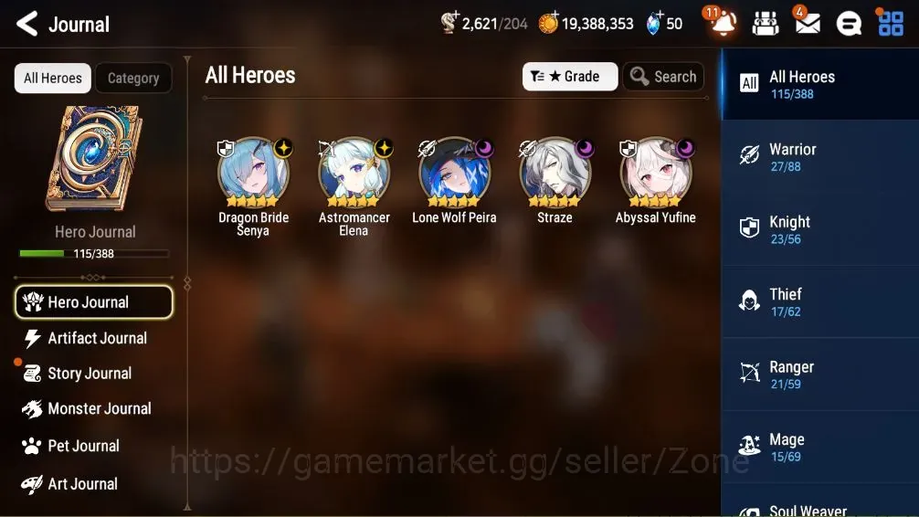 Epic Seven Accounts High-End Global Unverif|5ML(Straze,DBS,AEL,LW.Peira,AYufine)+12*5 RGB|PoH+Bless ON|Theater Locked|Check 1