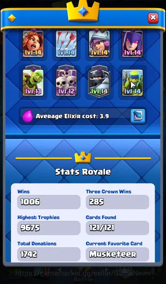 Clash Royale Accounts KTL 13|Trophy 9675|Card 121|LimitedSkin|9 EVO|3 Ch image 7