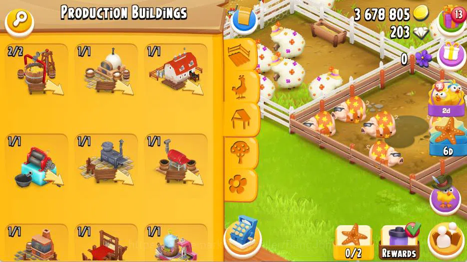 Hay Day Accounts Lvl 64|Silo Storage 1051/1100|Barn Storage 4020/4500|3,6M Coins|203Diamonds|PROTECT OFF|Log Supercel |RA096B 4