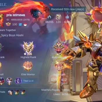 Mobile Legends: Bang Bang Accounts Collector GLOBAL|Hero 133|Skin 402|Exalted|2 Legend(NARUTO hayabusa,SV Hanabi,Sanrio