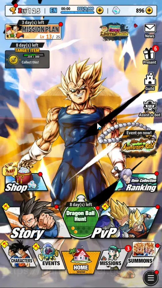 Dragon Ball Legends Accounts High-End 491M TP|LV 125|4UL+2LR+23LL|Majin Vegeta,Omega Shenron,Vegeta,SS Goku|SSG 1