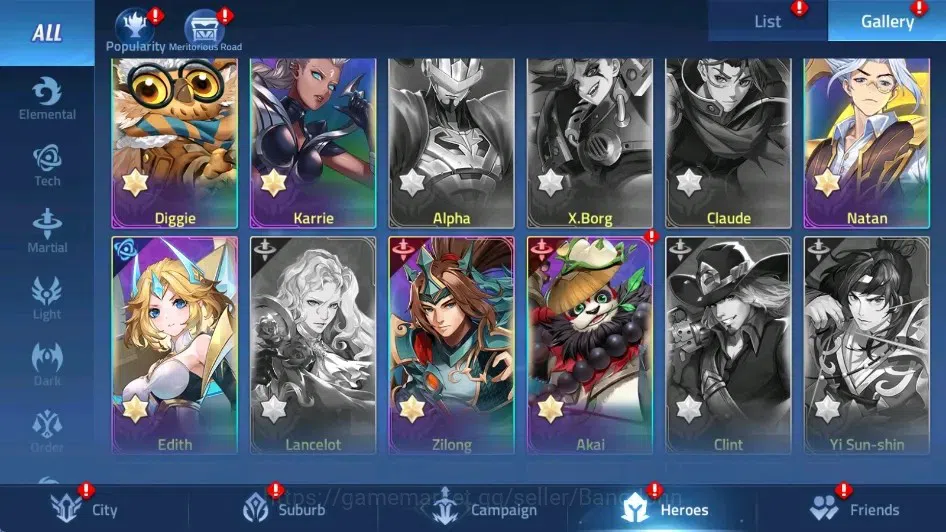 Mobile Legends: Adventure Accounts Global | LV 56 | 1477K Power | Vip4 | Camp 25-26 | Hero 68 | 40 SSR | Detail Check SS 10