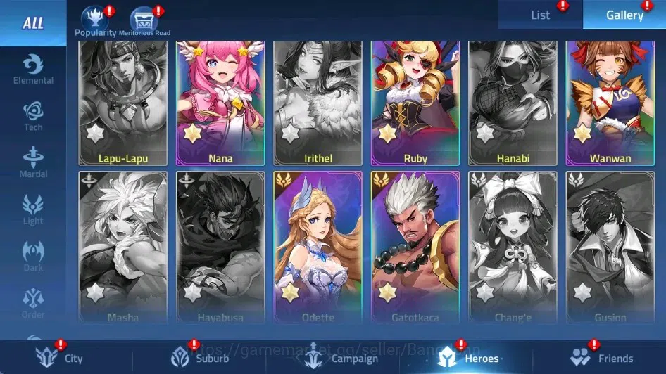 Mobile Legends: Adventure Accounts Global | LV 56 | 1477K Power | Vip4 | Camp 25-26 | Hero 68 | 40 SSR | Detail Check SS 11