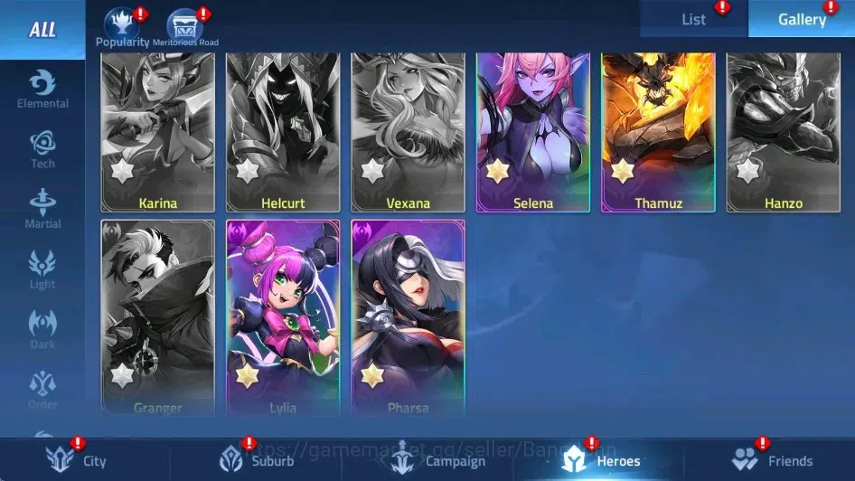 Mobile Legends: Adventure Accounts Global | LV 56 | 1477K Power | Vip4 | Camp 25-26 | Hero 68 | 40 SSR | Detail Check SS 13