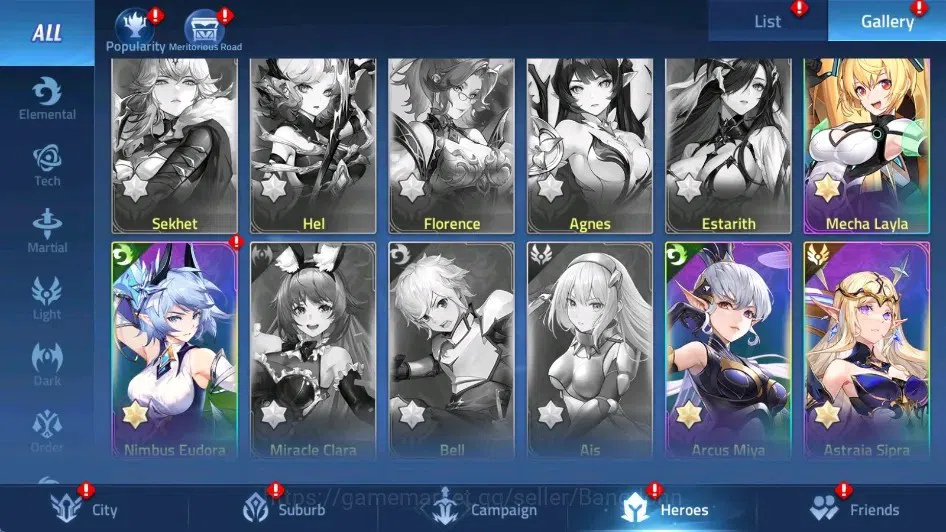 Mobile Legends: Adventure Accounts Global | LV 56 | 1477K Power | Vip4 | Camp 25-26 | Hero 68 | 40 SSR | Detail Check SS 7