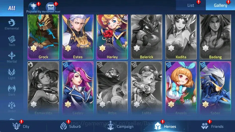Mobile Legends: Adventure Accounts Global | LV 56 | 1477K Power | Vip4 | Camp 25-26 | Hero 68 | 40 SSR | Detail Check SS 9