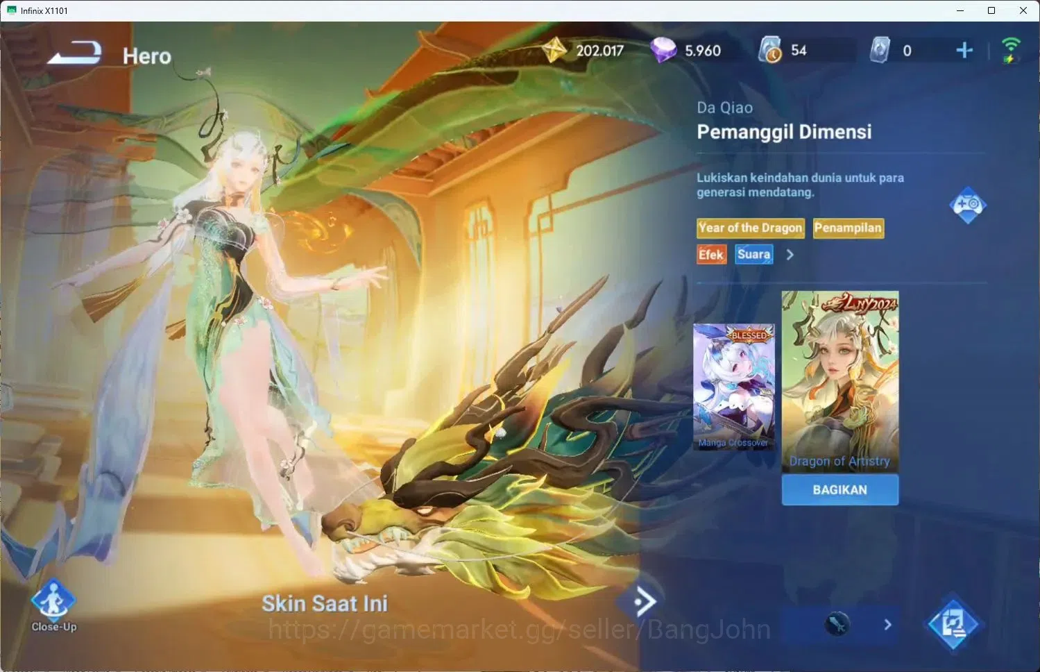 Honor of Kings Accounts Global|112H 152S|Legend Lady Sun,LNY2024 Da Qiao,E image 3