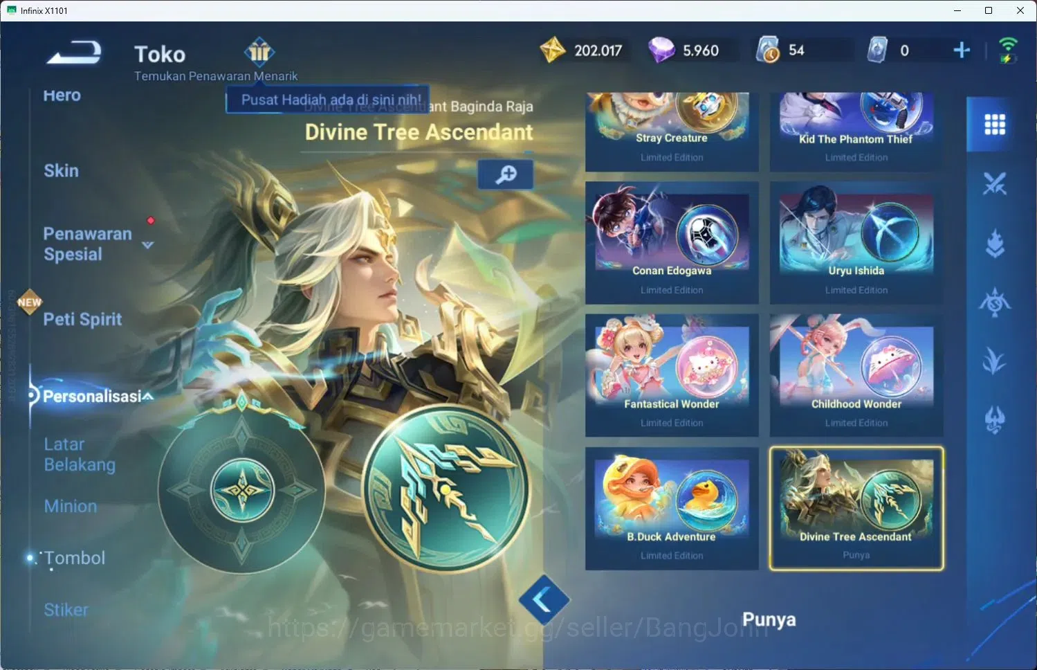 Honor of Kings Accounts Global|112H 152S|Legend Lady Sun,LNY2024 Da Qiao,E image 8