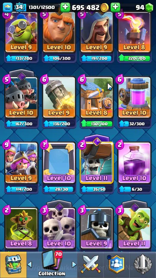 Clash Royale Accounts Lv 34|Trophy 6619|KTL 12|Card 116| 2 HERO 6 EVO 5 image 10