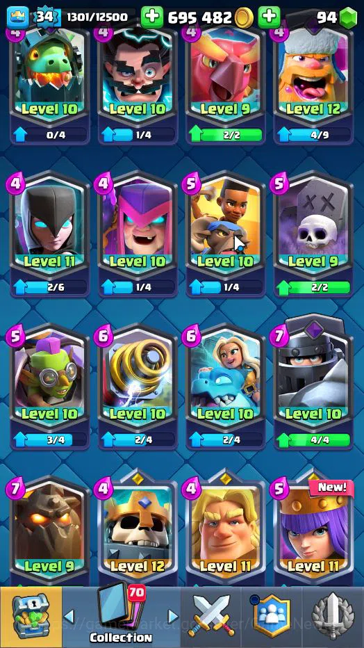 Clash Royale Accounts Lv 34|Trophy 6619|KTL 12|Card 116| 2 HERO 6 EVO 5 image 13