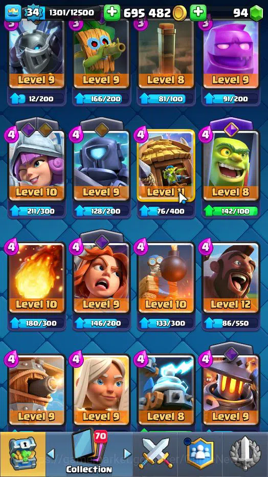 Clash Royale Accounts Lv 34|Trophy 6619|KTL 12|Card 116| 2 HERO 6 EVO 5 image 9