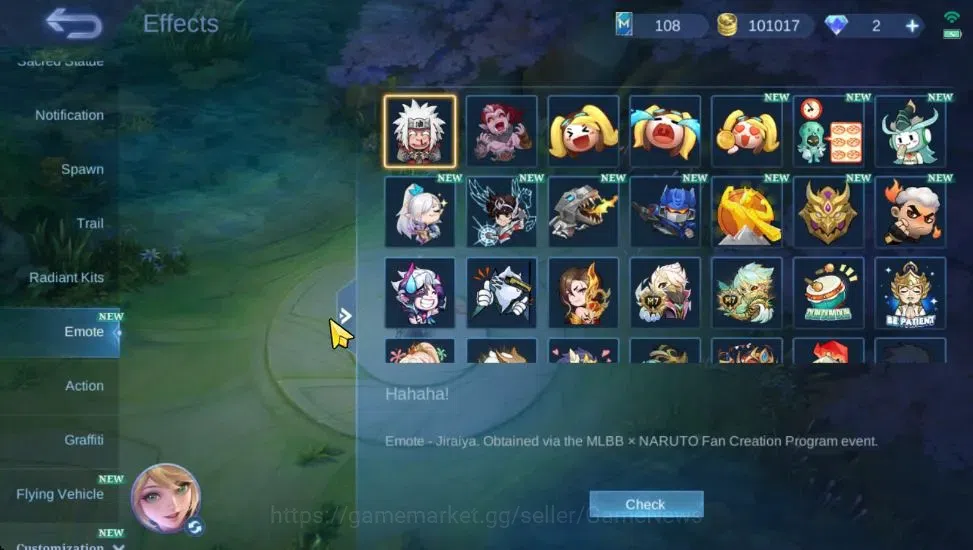 Mobile Legends: Bang Bang Accounts Collector Hero 110|Skin 202|Natalia CC,(Saber,Johnson,Layla,Rafaela)SABER,Tigreal 18