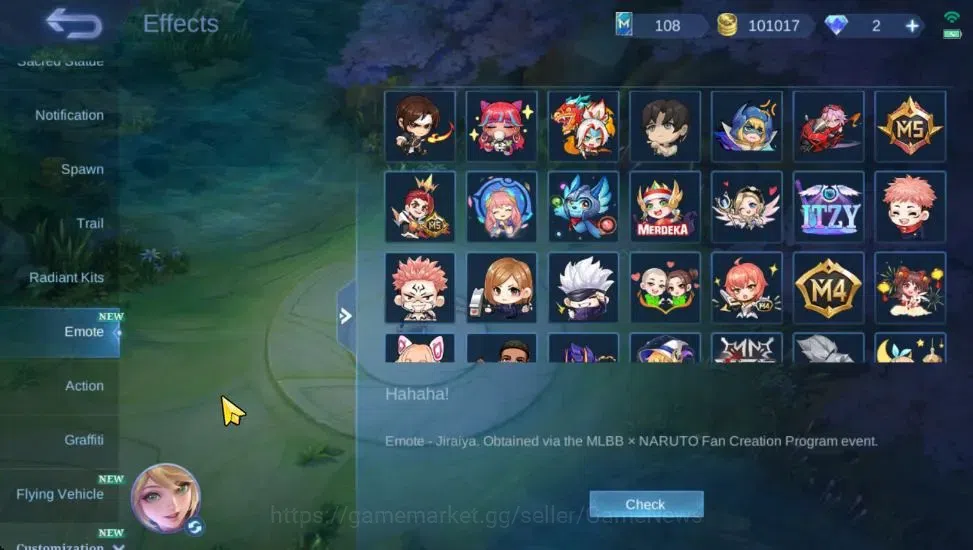 Mobile Legends: Bang Bang Accounts Collector Hero 110|Skin 202|Natalia CC,(Saber,Johnson,Layla,Rafaela)SABER,Tigreal 20