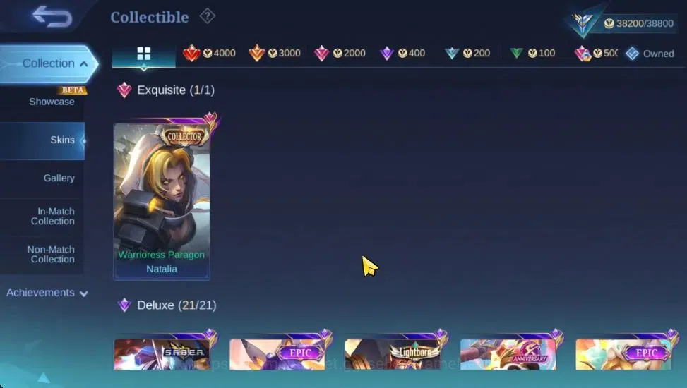 Mobile Legends: Bang Bang Accounts Collector Hero 110|Skin 202|Natalia CC,(Saber,Johnson,Layla,Rafaela)SABER,Tigreal 5