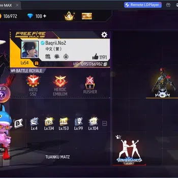 Free Fire Accounts Indonesia | Evo: M1014 Scorpio Shatter Lv.7| M1887-Gurun Pasir,Mamba