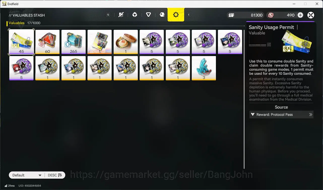 Arknights: Endfield Accounts Starter Skip Tutor | Asia | Yvonne DETAIL  check S image 5