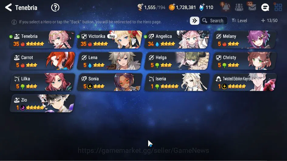 Epic Seven Accounts GLOBAL Unverif|New Era|2 ML(TE Kayron, Zio)+Tenebr image 4