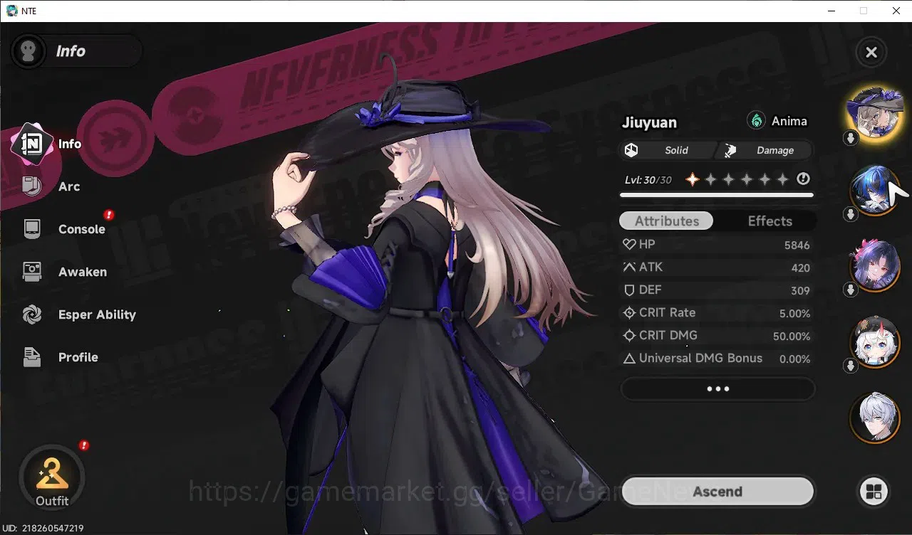 Neverness to Everness Accounts GLOBAL AMERICA|HL 16|TL 2|5 SSR 2 Limited Hotori+S image 4