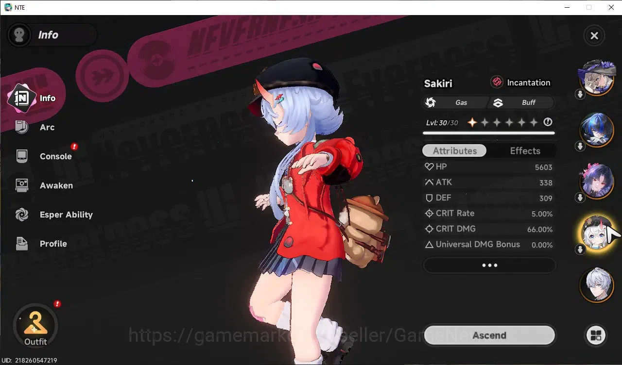 Neverness to Everness Accounts GLOBAL AMERICA|HL 16|TL 2|5 SSR 2 Limited Hotori+S image 5