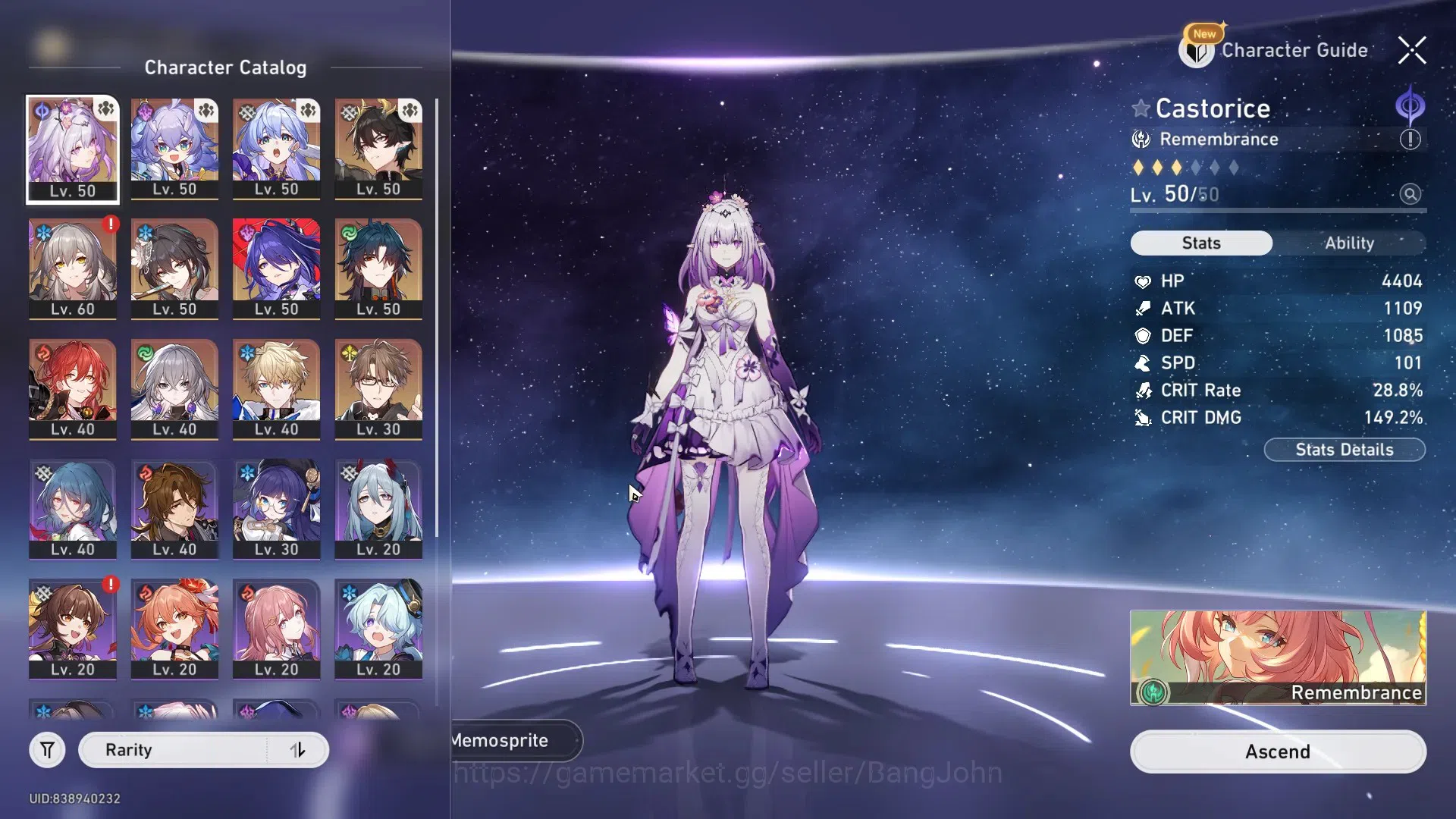 Honkai Star Rail Accounts Mid Game ASIA | TL 42 | 9 Limit | Castorice Lv50 | Robin Lv50 | Bailu Lv50 | Dan Heng IL Lv50 | 6 2