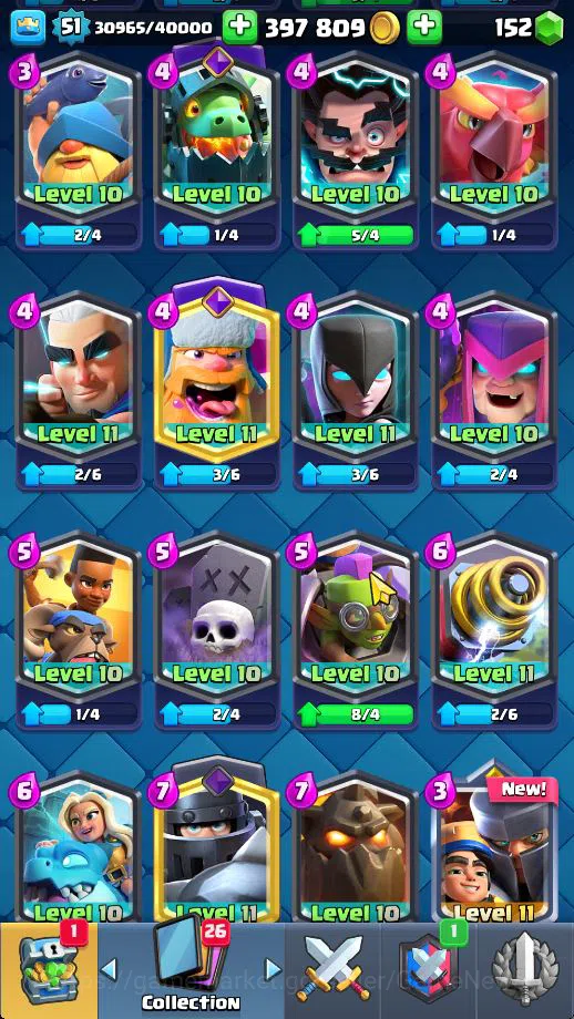 Clash Royale Accounts Midgame Lv 51|Trophy 9508|KTL 14|Limited Skin|Card 121| 1 Hero 11 EVO 8 Champ 21 Legendary 33 Epic 30 12