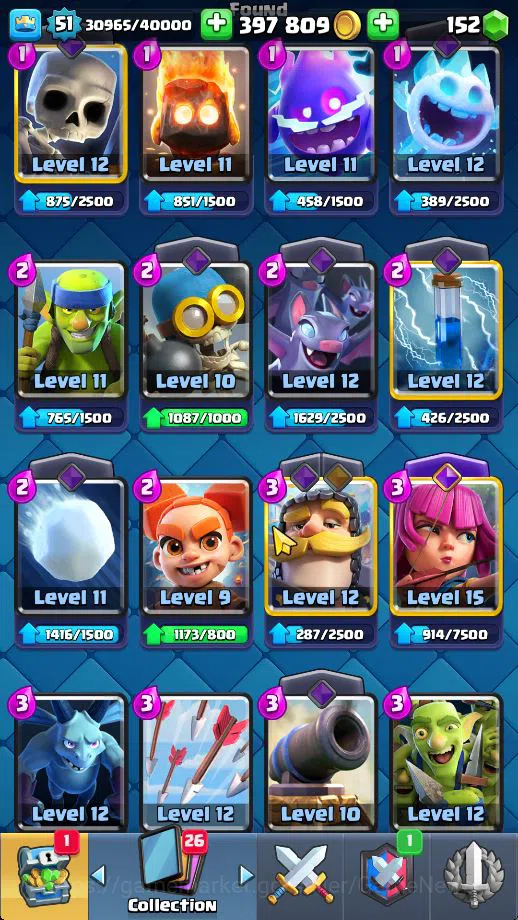 Clash Royale Accounts Midgame Lv 51|Trophy 9508|KTL 14|Limited Skin|Card 121| 1 Hero 11 EVO 8 Champ 21 Legendary 33 Epic 30 6